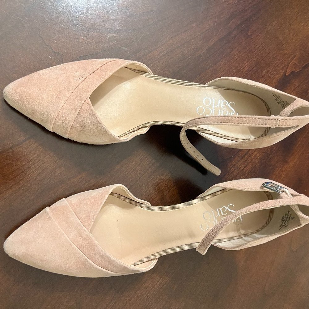 FRANCO SARTO Wedge Pump with Ankle Strap- Light Pink - 6M
